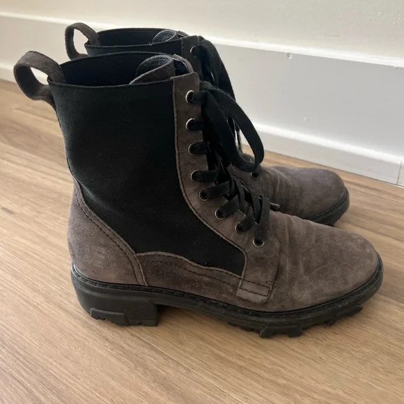 Rag & Bone Suede Grey Combat Boots - Picture 4 of 7